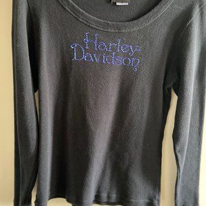 Harley Davidson Long Sleeved Tee, Black, Size M